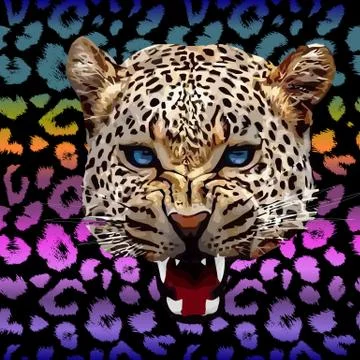 Leopard print pattern. Repeating seamless vector animal background Illustrazione stock