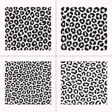 Leopard Print Patterns Set for Trendy Apparel and Fashion Graphics d Stock Illustration