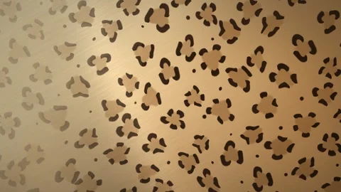 Leopard Print Rosettes Morphing on Gold Satin Fabric Seamless Loop Stock Footage 348004802