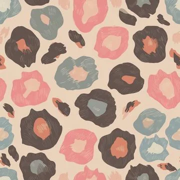 Leopard Print Seamless Pattern Background Stock Illustration