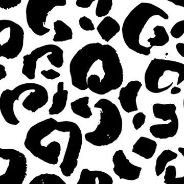 Leopard print seamless pattern. Hand drawn background. Vector illustration. 스톡 일러스트