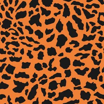 Leopard print, seamless pattern. Skin of cheetah. Vector Stock Illustration