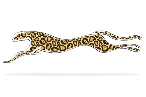 Leopard running Stock Illustration