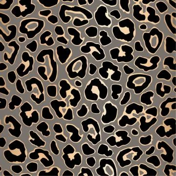 Leopard seamless pattern design in luxury gold and brown color. Exotic animal Stock Illustration