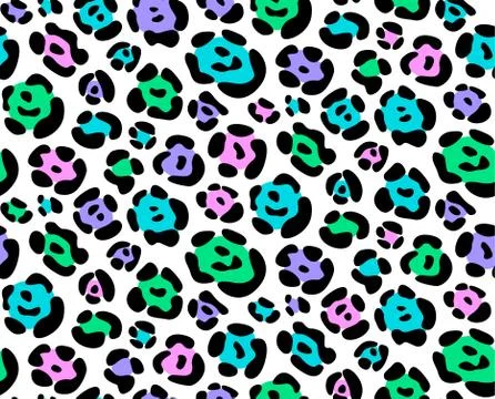 Leopard  seamless pattern design in toxic colors. Can be used in textiles, fa 스톡 일러스트