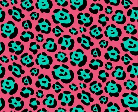 Leopard  seamless pattern design in toxic colors. Can be used in textiles, fa Stock-Illustration