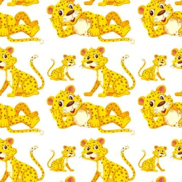 Leopard on seamless pattern イラスト素材