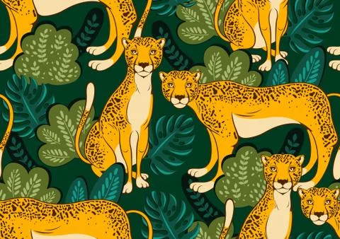 Leopard seamless pattern. Stock Illustration