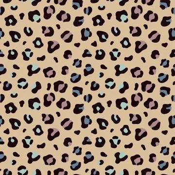 Leopard seamless pattern in pastel colors Stock Illustration