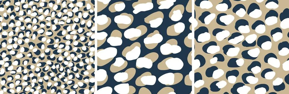 Leopard seamless pattern set. Animal skint print. cool jaguar abstract design Stock Illustration