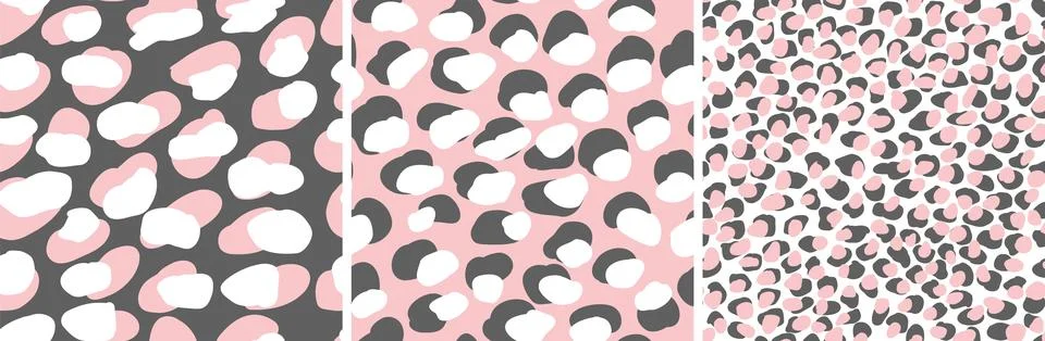 Leopard seamless pattern set. Animal skint print. cool jaguar abstract design Stock Illustration