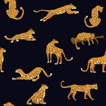 Leopard seamless pattern. Vector illustration Illustrazione stock