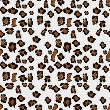 Leopard seamless pattern. White and black seamless. Animal print. Vector back 스톡 일러스트