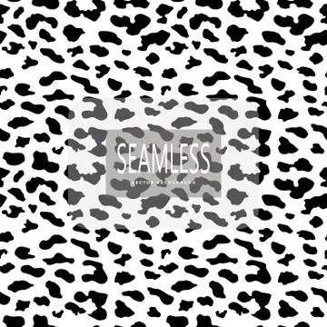 Leopard seamless pattern. White and black. Animal print. Vector background. イラスト素材
