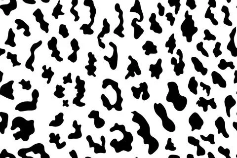 Leopard seamless pattern. White and black. Animal print. Vector background. Stock Illustration