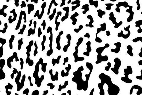 Leopard seamless pattern. White and black. Animal print. Vector background. Stock Illustration