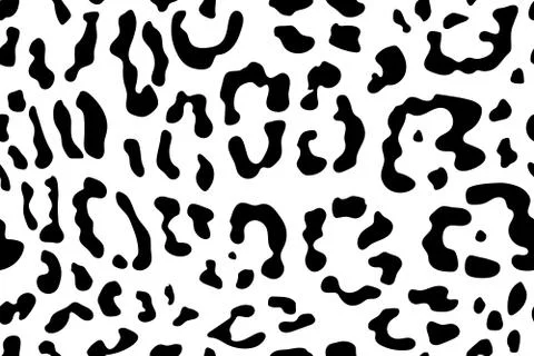 Leopard seamless pattern. White and black. Animal print. Vector background. Stock Illustration
