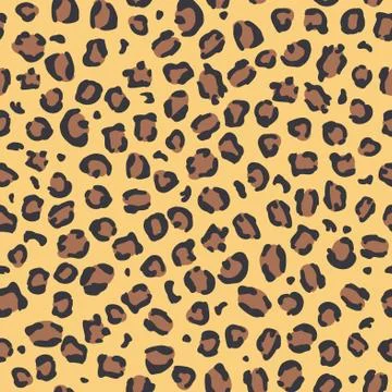 Leopard seamless print pattern animal vector skin texture, leopard or jaguar Stock Illustration