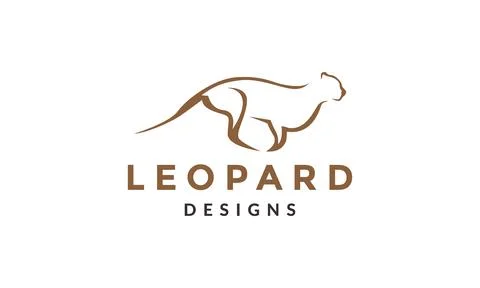 Leopard shape jump logo vector icon illustration design Stock Illustration