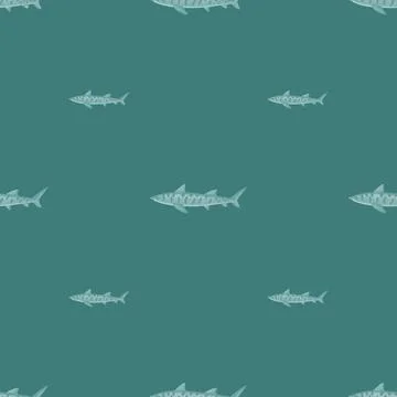 Leopard shark seamless pattern in scandinavian style. Marine animals backgrou 库存插图