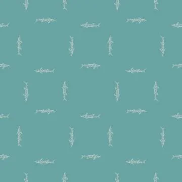 Leopard shark seamless pattern in scandinavian style. Marine animals backgrou 库存插图