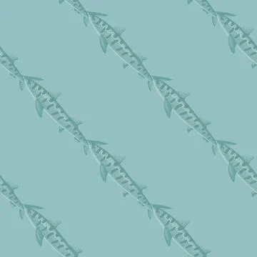 Leopard shark seamless pattern in scandinavian style. Marine animals backgrou Illustrazione stock