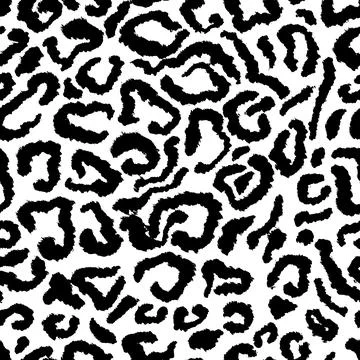 Leopard skin artwork imitation print. Vector seamless black and white pattern. Stockillustratie