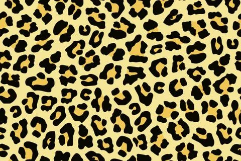 Leopard skin seamless background on vector graphic art. Stock Illustration