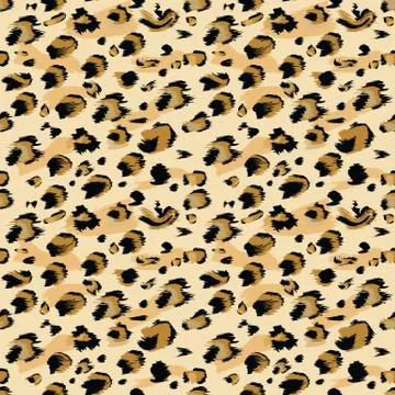 Leopard skin Seamless. Flat and solid color style Stylized Spotted Leopard Skin イラスト素材