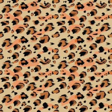 Leopard skin Seamless. Flat and solid color style Stylized Spotted Leopard Skin Stock Illustration