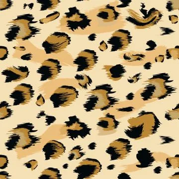 Leopard skin Seamless. Flat and solid color style Stylized Spotted Leopard Skin Stock Illustration