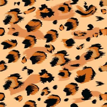 Leopard skin Seamless. Flat and solid color style Stylized Spotted Leopard Skin イラスト素材