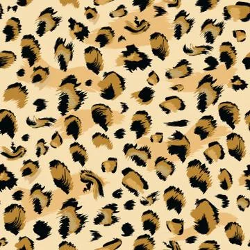 Leopard skin Seamless. Flat and solid color style Stylized Spotted Leopard Skin Stock Illustration