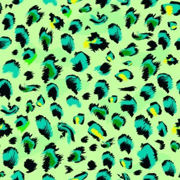 Leopard skin Seamless. Flat and solid color style Stylized Spotted Leopard Skin Stock Illustration