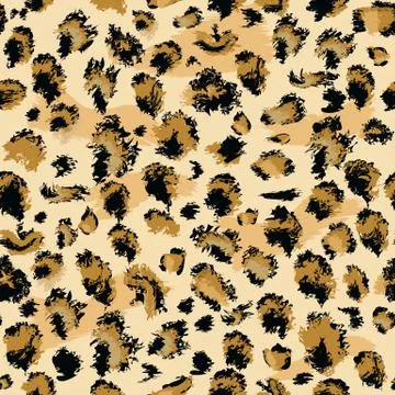 Leopard skin Seamless. Flat and solid color style Stylized Spotted Leopard Skin イラスト素材