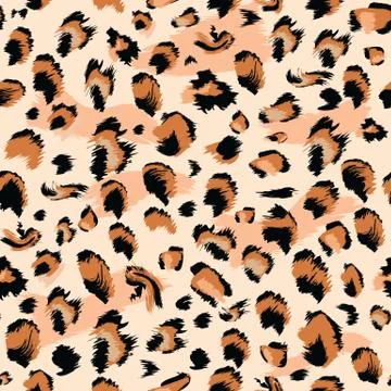 Leopard skin Seamless. Flat and solid color style Stylized Spotted Leopard Skin イラスト素材