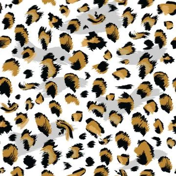 Leopard skin Seamless. Flat and solid color style Stylized Spotted Leopard Skin Stock Illustration