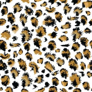 Leopard skin Seamless. Flat and solid color style Stylized Spotted Leopard Skin Stock Illustration