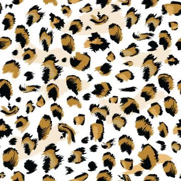 Leopard skin Seamless. Flat and solid color style Stylized Spotted Leopard Skin Stock Illustration