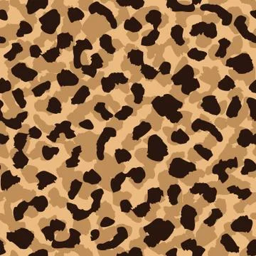 Leopard skin seamless pattern. Abstract animal fur wallpaper. Black and brown Stock Illustration