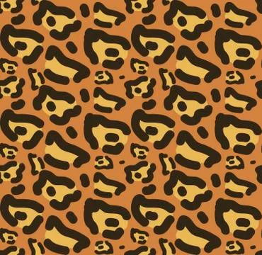 Leopard skin seamless pattern. African animals concept endless background Stock Illustration