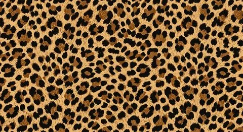Leopard Skin Seamless Pattern Background, Wild Animal Print Cheetah Fur Tex.. Illustrazione stock