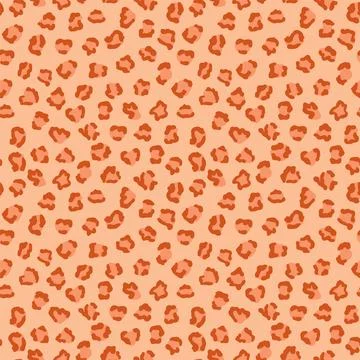 Leopard skin seamless pattern with color of the year 2024 Peach Fuzz. Fur of  Illustrazione stock