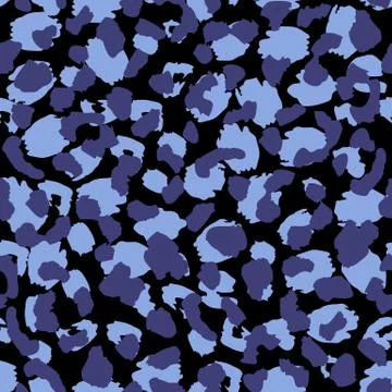 Leopard skin seamless pattern design, illustration on black background. Stock Illustration