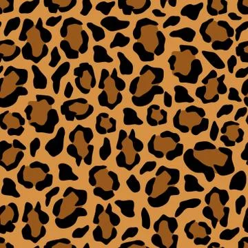 Leopard skin seamless pattern. Exotic leopard skin drawing, fashionable orange Stock Illustration