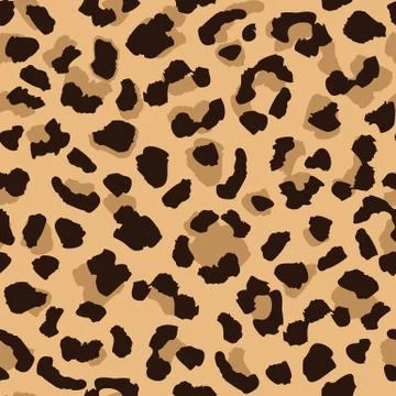 Leopard skin seamless pattern texture repeat. Abstract animal fur wallpaper.  Stock Illustration