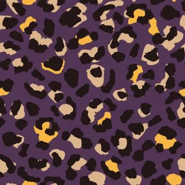 Leopard skin seamless pattern texture repeat. Abstract animal fur wallpaper. Stock Illustration
