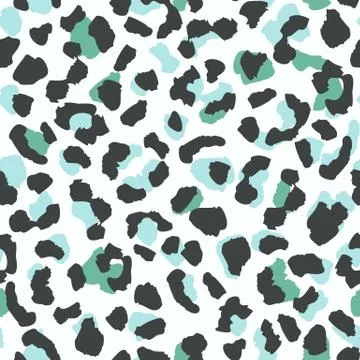 Leopard skin seamless pattern texture repeat. Abstract animal fur wallpaper. Stock Illustration