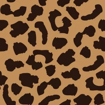 Leopard skin seamless pattern. Wild cat texture repeat. Stock Illustration