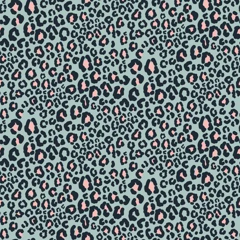 Leopard skin seamless pattern. Wild mint print animal background for paper wrap 스톡 일러스트